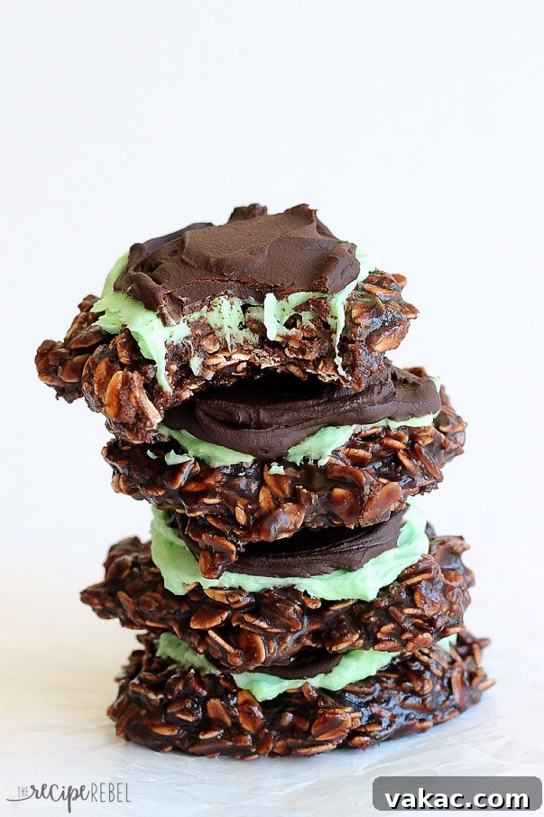 Over 20 No-Bake Treats to Beat the Summer Heat 16 Fudgy Mint Chocolate No-Bake Cookies, refreshing and rich chocolate mint cookies
