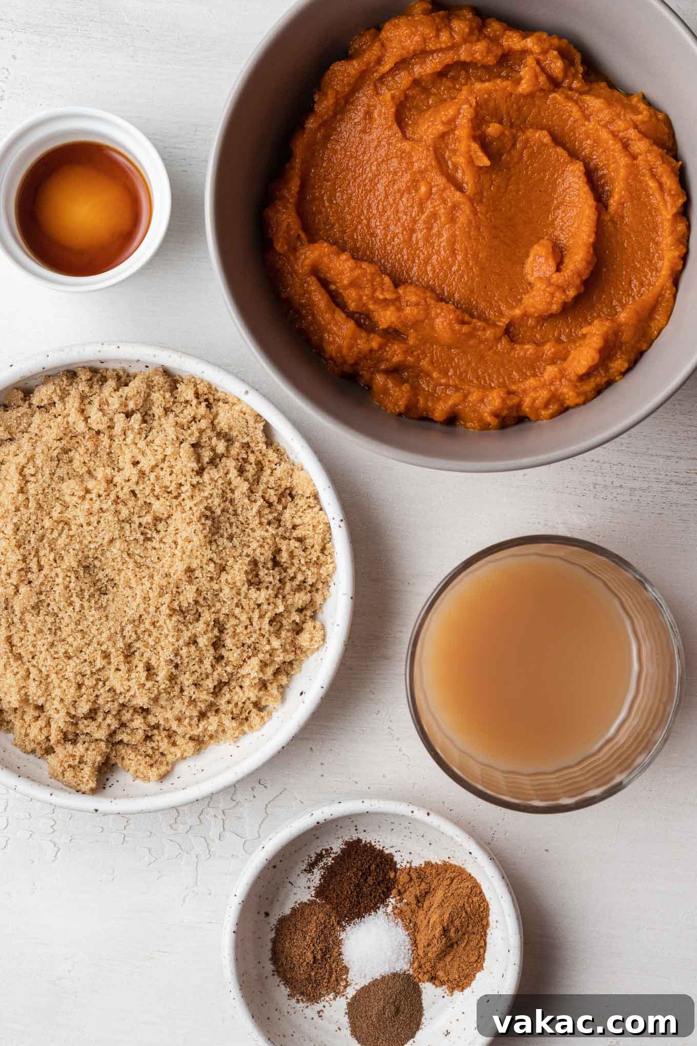 Golden Pumpkin Butter 3 An overhead view of the ingredients needed to make pumpkin butter.