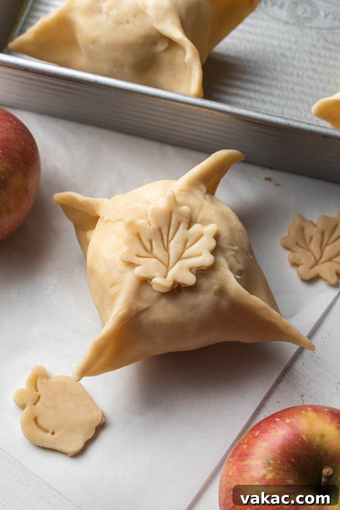 An unbaked apple dumpling.
