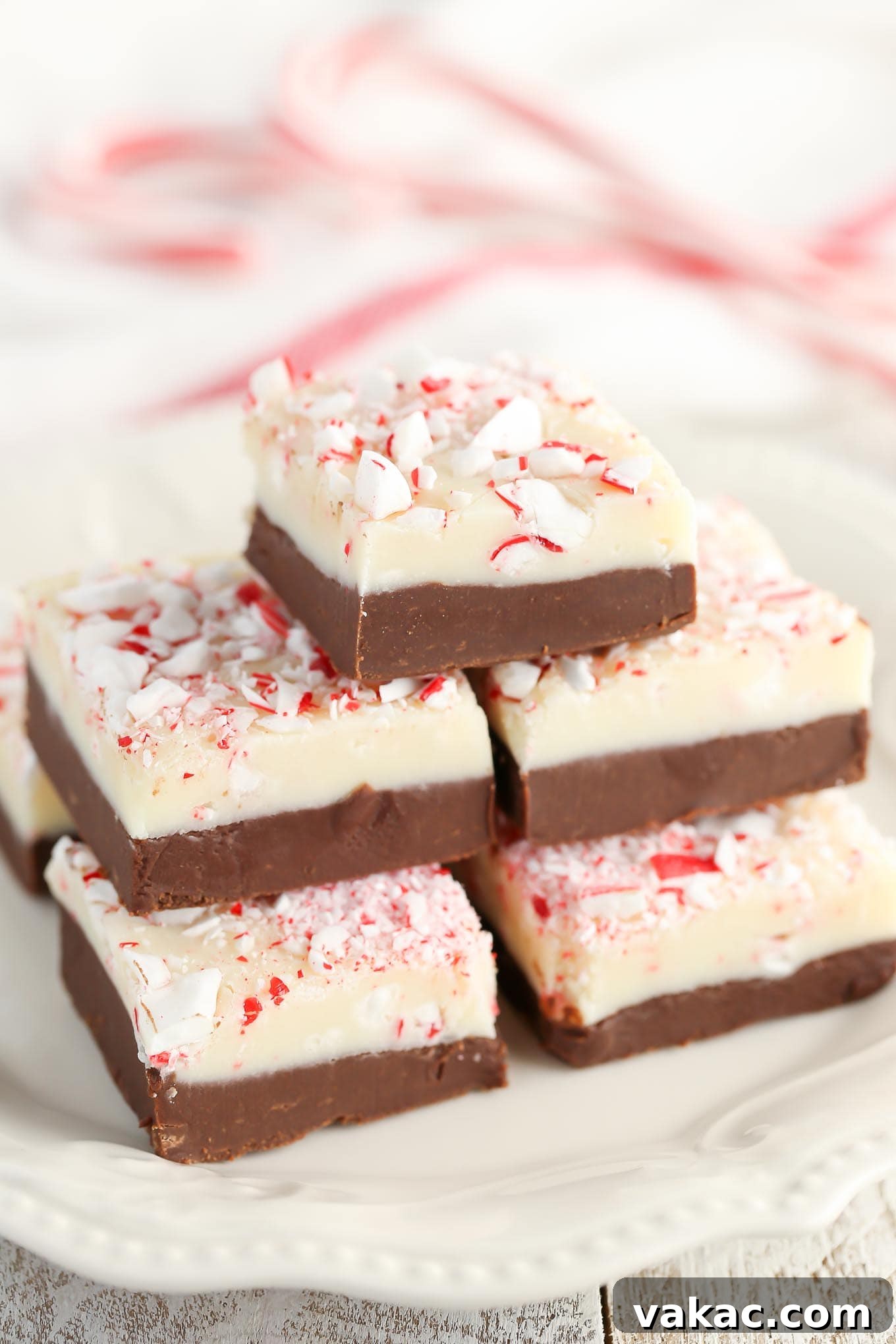 Turtle Fudge Fun and Freebies 7 This Easy 5-Ingredient Peppermint Fudge features two layers of decadent fudge and is full of peppermint flavor. The perfect treat for Christmas!