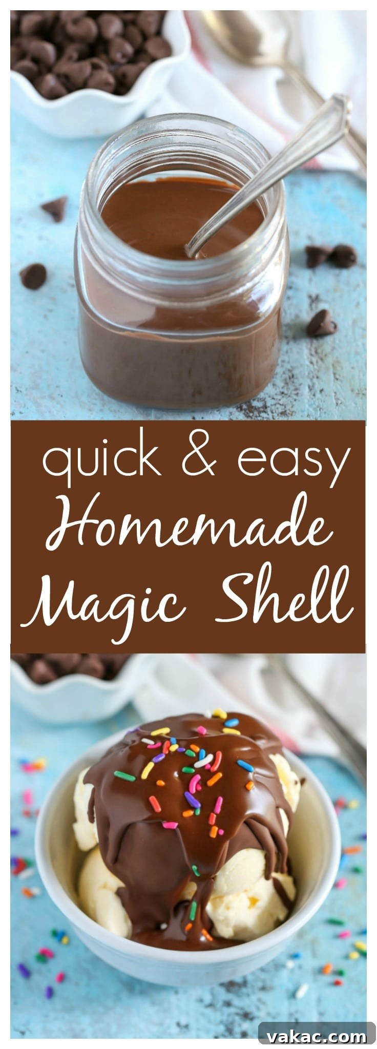 DIY Chocolate Crunch Topping 6 An easy recipe for Homemade Magic Shell with just two ingredients. The perfect topping for almost any ice cream!