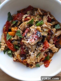 Slow Roasted Tomato and Eggplant Pasta