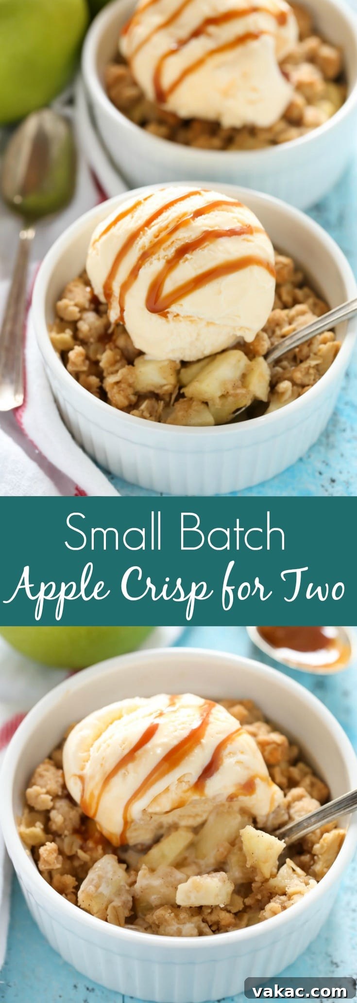 Perfectly Paired Apple Crisp 8 This Apple Crisp for Two is easy to make and a perfect small batch dessert for fall!