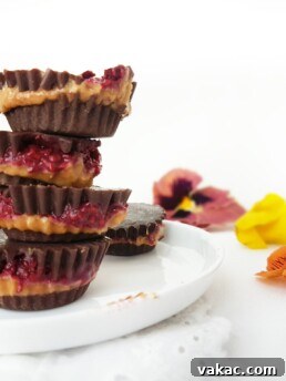 A top-down view of a single Chocolate PB & J Cup, showing its inviting texture and delicious layers.