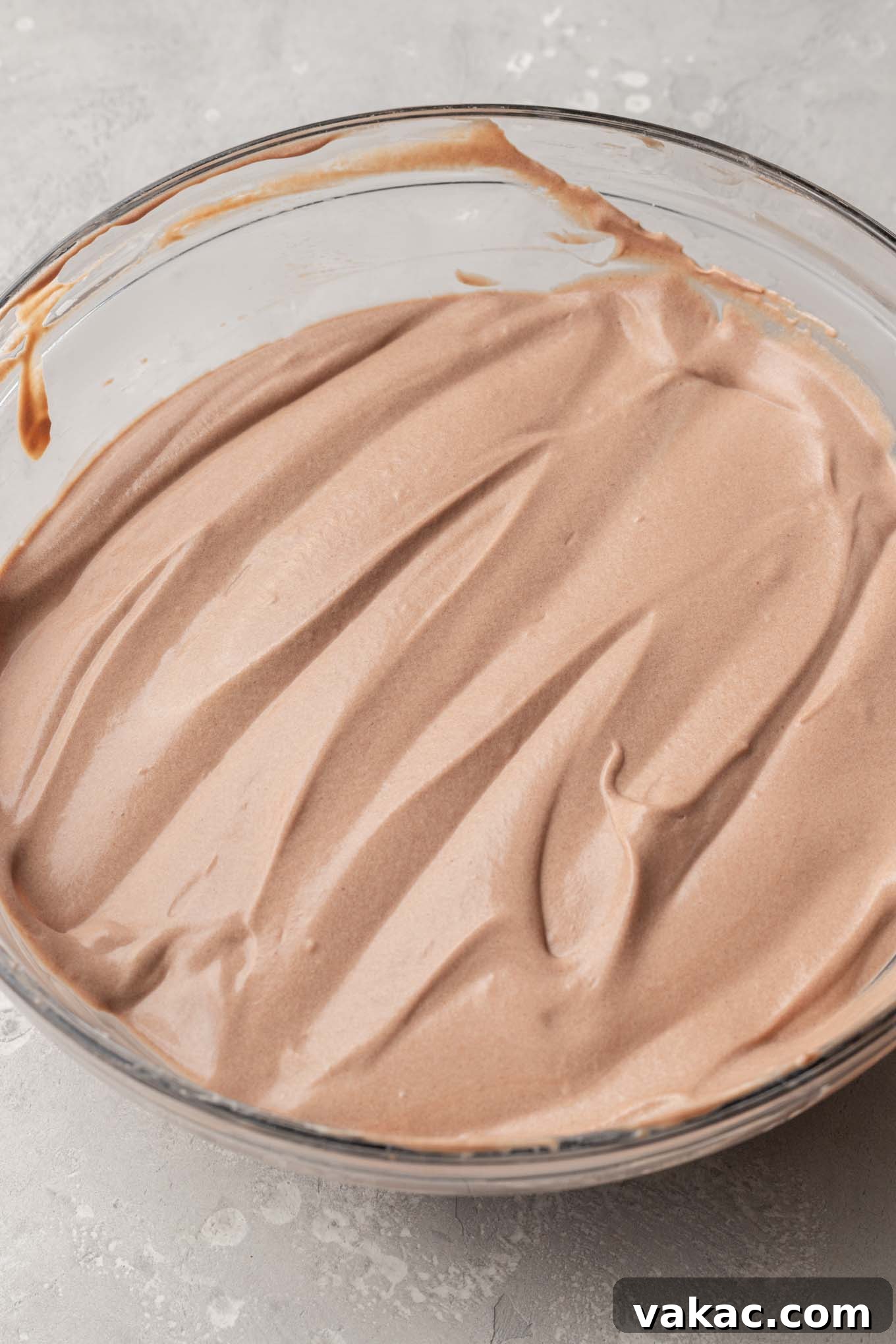 Sweet Soil Treats 7 An overhead view of the chocolate pudding mixture with light and airy whipped cream gently folded into it.