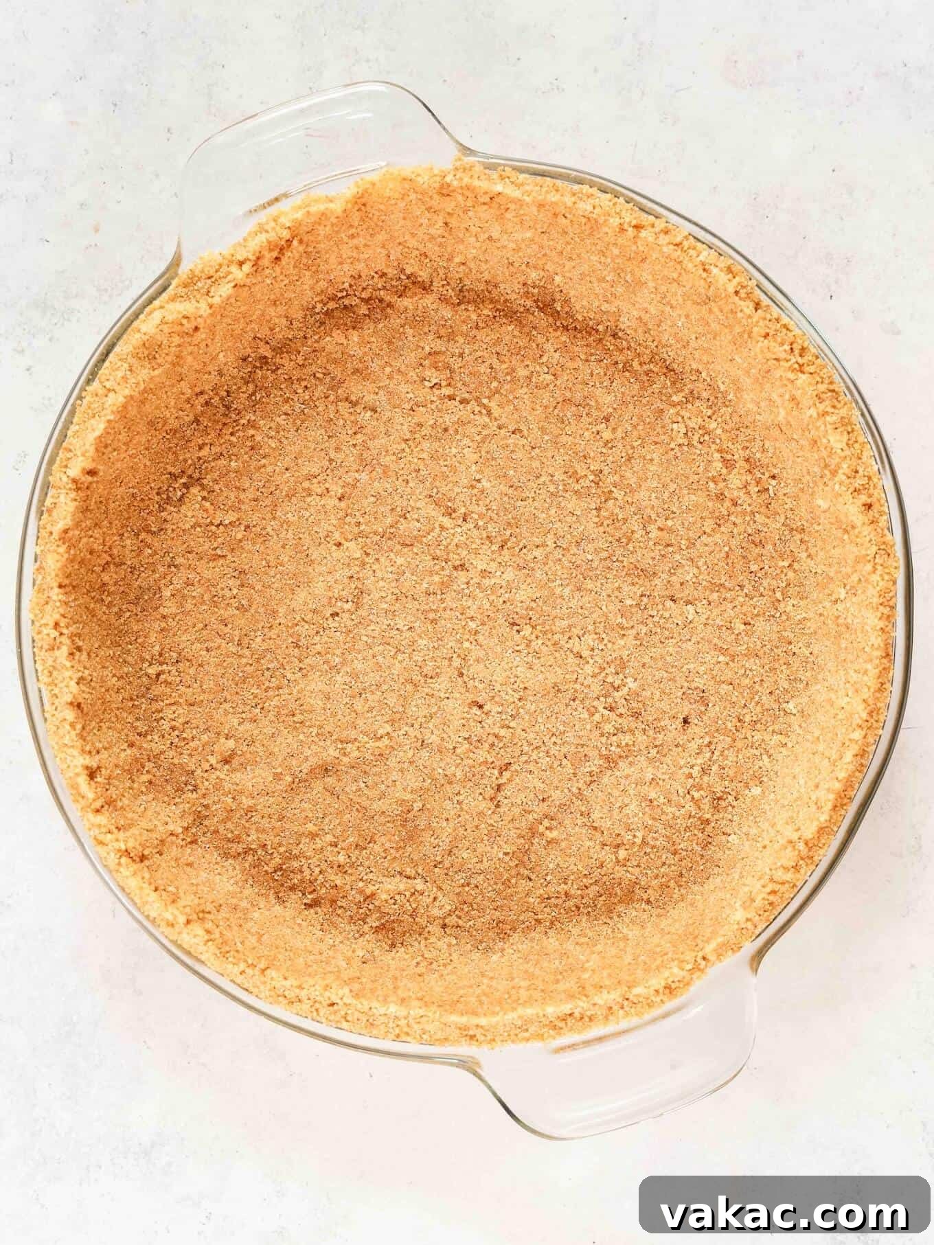 Sunshine Key Lime Bliss 5 An overhead view of a graham cracker crust.