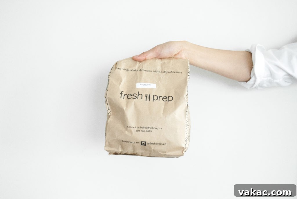 Goodbye Grocery Runs and Prep Work Fresh Prep Reviewed 3 A selection of pre-portioned, fresh ingredients neatly packaged from Fresh Prep, ready for cooking.