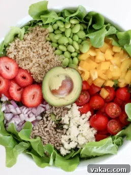 Delicious and colorful Hearty Summer Rainbow Power Salad