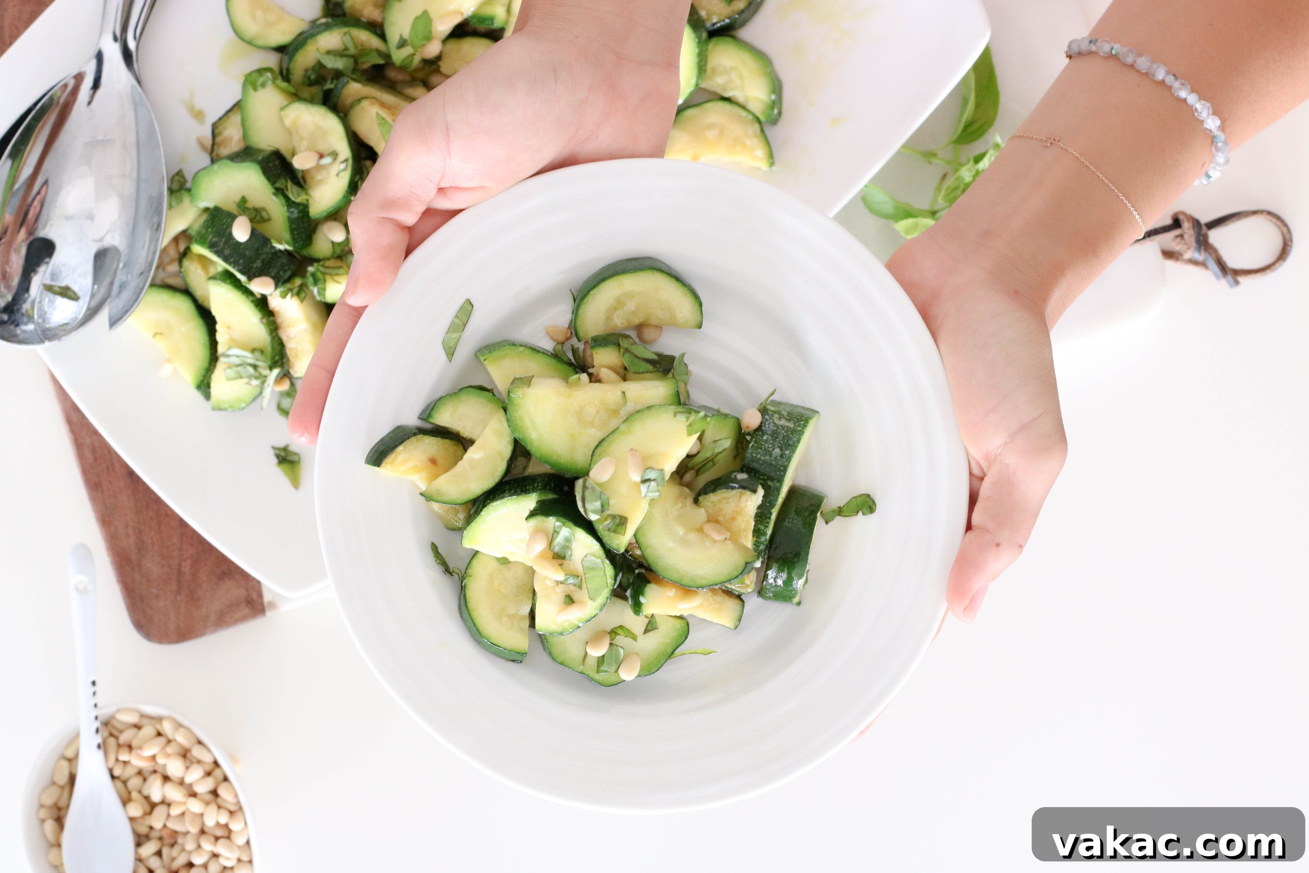 Sautéed Zucchini with Toasted Pine Nuts and Fresh Basil 2 Sauteed Zucchini with Basil and Pine Nuts