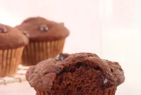 Velvety Moist Double Chocolate Muffins Naturally Packed with Protein
