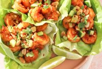 Honey-Soy Shrimp Lettuce Wraps with Crunchy Veggies